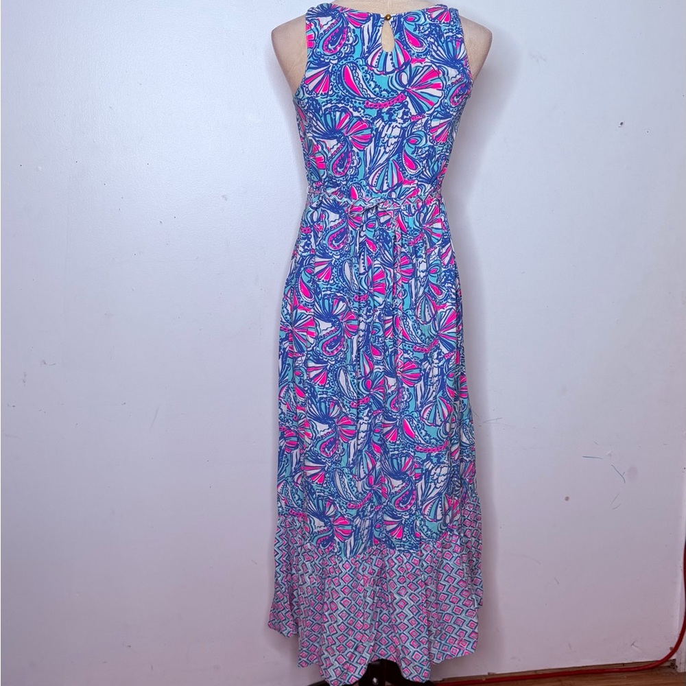 Lilly Pulitzer Maxi Dress Girls Size XL Blue Pink 20th Anniversary Collection - Picture 7 of 11